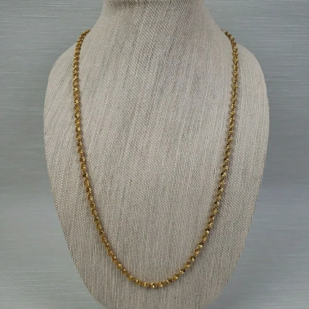 VTG Napier Sparkly Faceted Twist Rope Chain Necklace 28